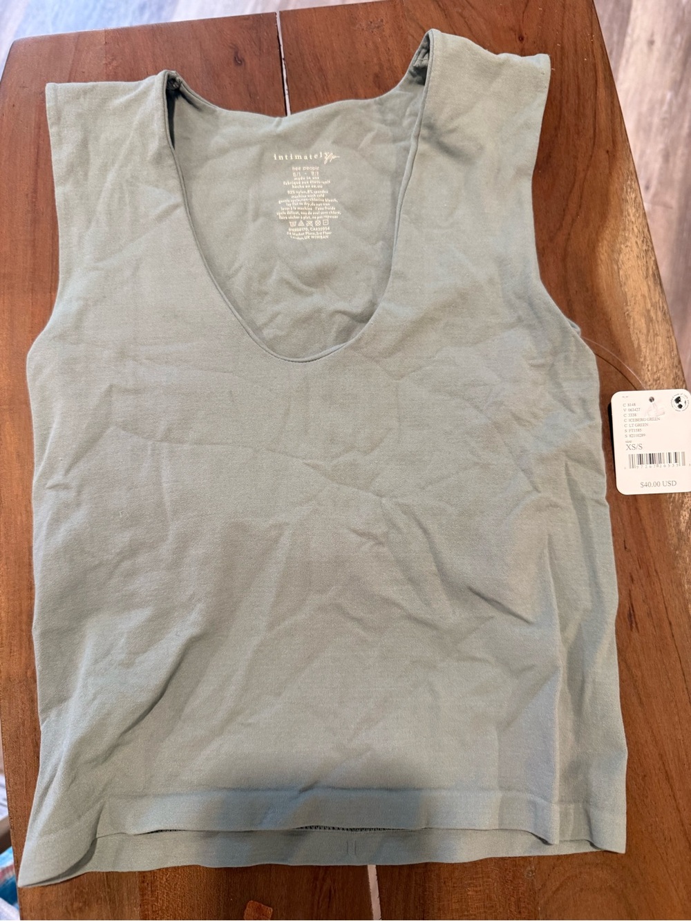 Free People Scoop Neck Tank in Sage NWT